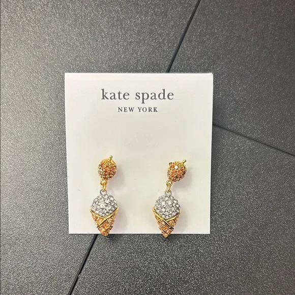 Kate Spade Gold and Silver Ice Cream Cone Earrings - Picture 1 of 3